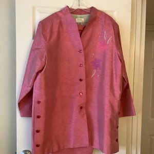 Silk Pant Suit with Detailed Embroidery